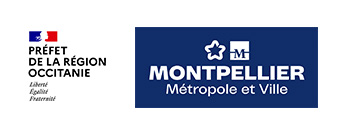 Logos partenaires : préfet de la région Occitanie, Montpellier Méditerranée Métropole, Montpellier