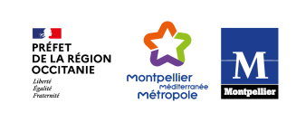 Logos partenaires : préfet de la région Occitanie, Montpellier Méditerranée Métropole, Montpellier